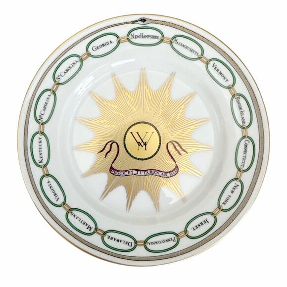 Vintage White House Dessert Collection Reproduction Plate White Gold - Picture 1 of 10